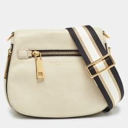 Marc Jacobs Light Beige Leather Recruit Nomad Saddle Shoulder Bag