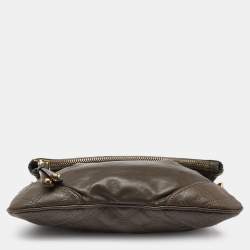 Marc Jacobs Beige/Grey Leather Foldover Shoulder Bag