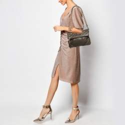 Marc Jacobs Beige/Grey Leather Foldover Shoulder Bag
