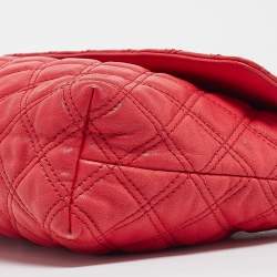 Marc Jacobs Red Quilted Leather Large Single Flap Shoulder Bag