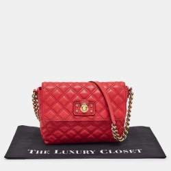 Marc Jacobs Red Quilted Leather Large Single Flap Shoulder Bag