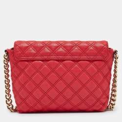 Marc Jacobs Red Quilted Leather Large Single Flap Shoulder Bag