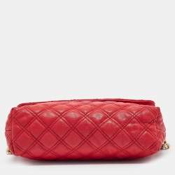 Marc Jacobs Red Quilted Leather Large Single Flap Shoulder Bag