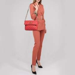 Marc Jacobs Red Quilted Leather Large Single Flap Shoulder Bag