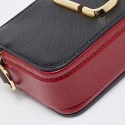 Marc Jacobs Black/Red Patent Leather Snapshot Camera Crossbody Bag