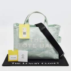 Marc Jacobs Mint Green/Black Canvas Medium The Tote Bag 