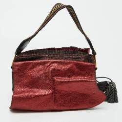 Marc Jacobs Multicolor Python, Leather and Canvas Shoulder Bag