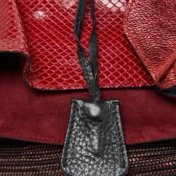 Marc Jacobs Multicolor Python, Leather and Canvas Shoulder Bag