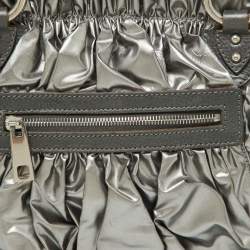Marc Jacobs Silver Coated Canvas and Leather Stam Bag