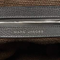 Marc Jacobs Silver Coated Canvas and Leather Stam Bag