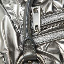 Marc Jacobs Silver Coated Canvas and Leather Stam Bag