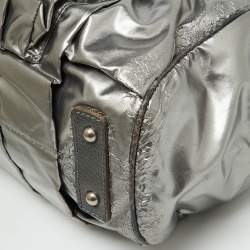 Marc Jacobs Silver Coated Canvas and Leather Stam Bag