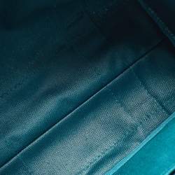 Pre Owned Marc Jacobs Teal Green Canvas Medium The Tote Bag