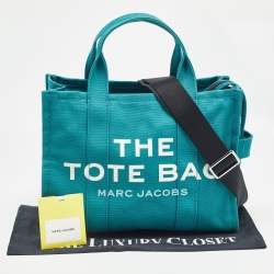 Pre Owned Marc Jacobs Teal Green Canvas Medium The Tote Bag