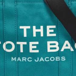 Pre Owned Marc Jacobs Teal Green Canvas Medium The Tote Bag