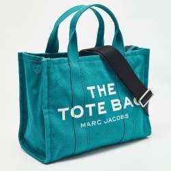 Pre Owned Marc Jacobs Teal Green Canvas Medium The Tote Bag