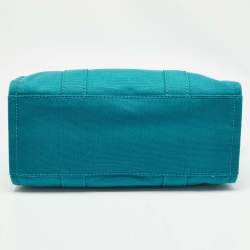 Pre Owned Marc Jacobs Teal Green Canvas Medium The Tote Bag