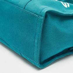 Pre Owned Marc Jacobs Teal Green Canvas Medium The Tote Bag
