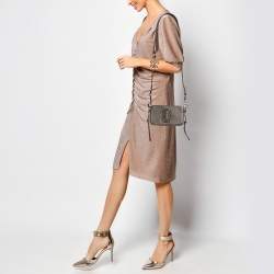Marc Jacobs Metallic/Green Patent Leather Snapshot Camera Crossbody Bag