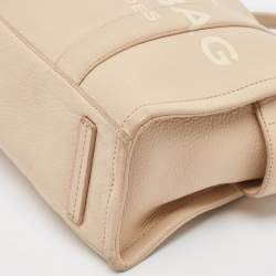 Pre Owned Marc Jacobs Beige Leather Medium The Tote Bag 
