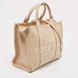 Pre Owned Marc Jacobs Beige Leather Medium The Tote Bag 