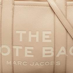 Pre Owned Marc Jacobs Beige Leather Medium The Tote Bag 