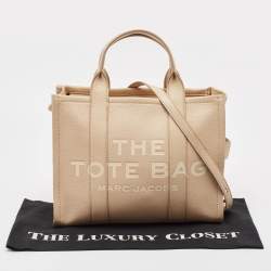 Pre Owned Marc Jacobs Beige Leather Medium The Tote Bag 