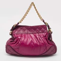 Marc Jacobs Fuchsia Quilted Leather Chain Shoulder Bag