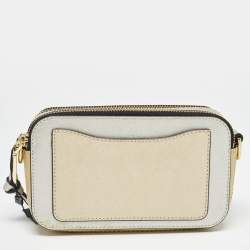 Pre Owned Marc Jacobs Gold/Silver Leather Snapshot Camera Crossbody Bag
