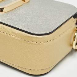Pre Owned Marc Jacobs Gold/Silver Leather Snapshot Camera Crossbody Bag