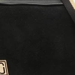 Marc Jacobs Black Suede and Leather Squeeze Crossbody Bag