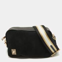 Marc Jacobs Black Suede and Leather Squeeze Crossbody Bag