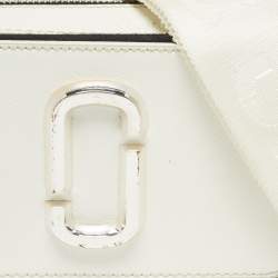Pre Owned Marc Jacobs White Patent Leather Snapshot Crossbody Bag
