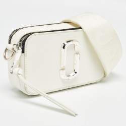 Pre Owned Marc Jacobs White Patent Leather Snapshot Crossbody Bag