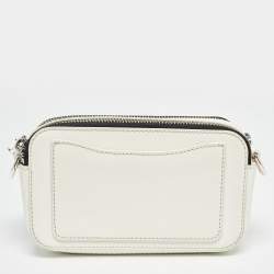 Pre Owned Marc Jacobs White Patent Leather Snapshot Crossbody Bag