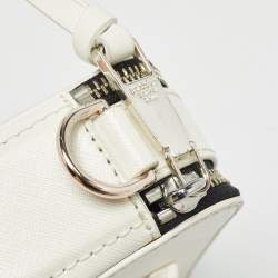 Pre Owned Marc Jacobs White Patent Leather Snapshot Crossbody Bag