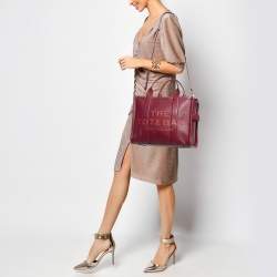 Marc Jacobs Burgundy Leather Medium The Tote Bag