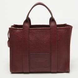 Marc Jacobs Burgundy Leather Medium The Tote Bag