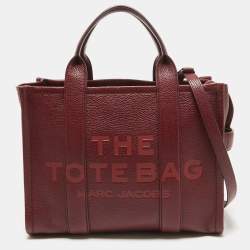 Marc Jacobs Burgundy Leather Medium The Tote Bag