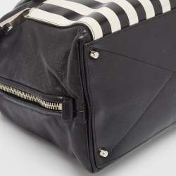 Marc Jacobs Black/White Leather Small Striped Prince Antonia Satchel