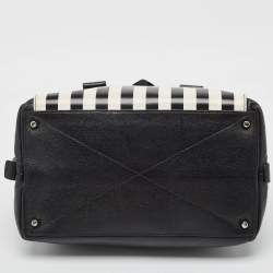 Marc Jacobs Black/White Leather Small Striped Prince Antonia Satchel