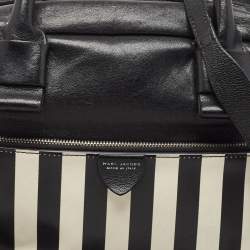 Marc Jacobs Black/White Leather Small Striped Prince Antonia Satchel