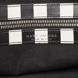 Marc Jacobs Black/White Leather Small Striped Prince Antonia Satchel