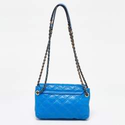 Pre Owned Marc Jacobs Blue Quilted Leather Flap Shoulder Bag