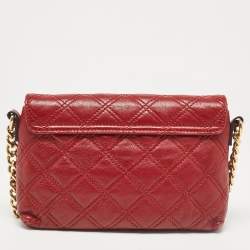 Marc Jacobs Red Quilted  Leather The Small Single Flap Bag