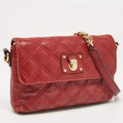 Marc Jacobs Red Quilted  Leather The Small Single Flap Bag