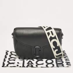 Pre Owned Marc Jacobs Black Leather Large J Marc Saddle Bag