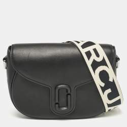 Pre Owned Marc Jacobs Black Leather Large J Marc Saddle Bag