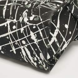 Pre Owned Marc Jacobs Black Splatter Paint Print Canvas Medium The Tote Bag