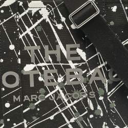 Pre Owned Marc Jacobs Black Splatter Paint Print Canvas Medium The Tote Bag